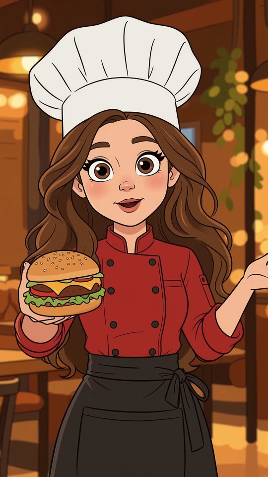 Carla, atendente da hamburgueria